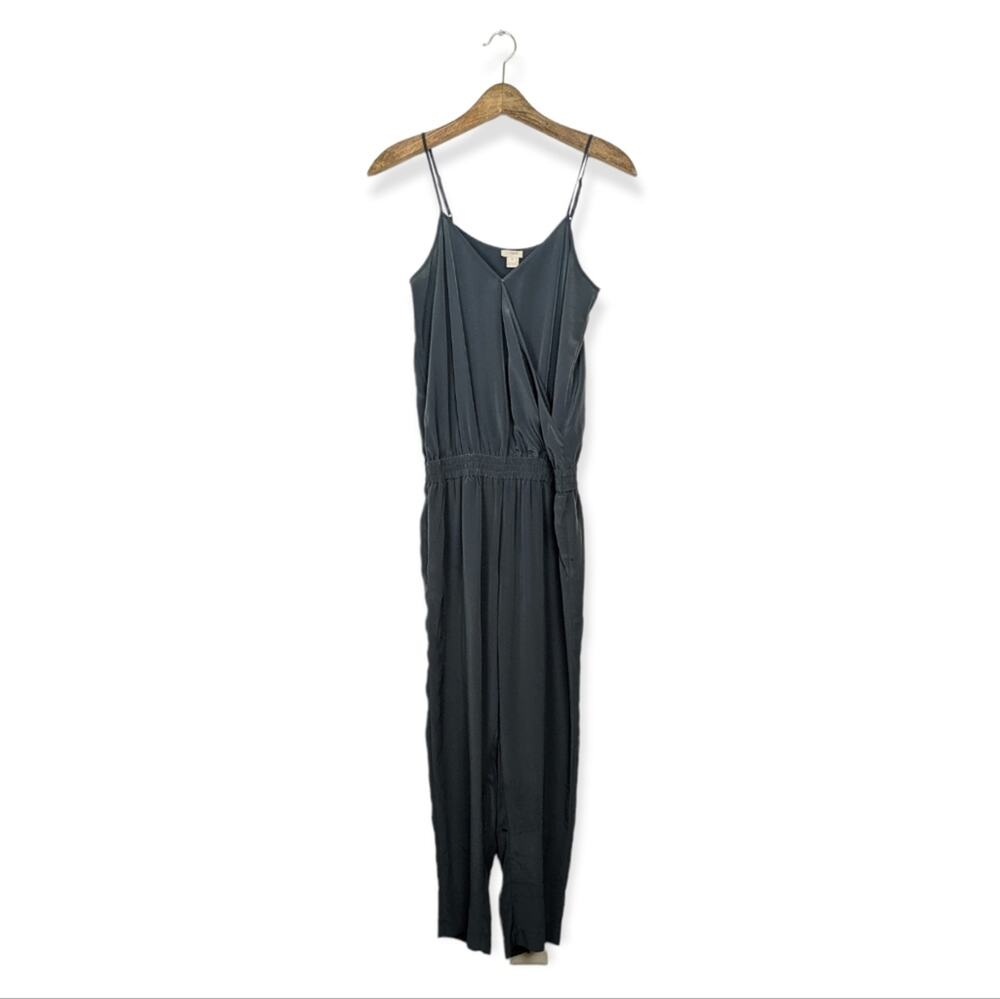 J. Crew Steel Grey Wrap Front Adjustable Jumpsuit